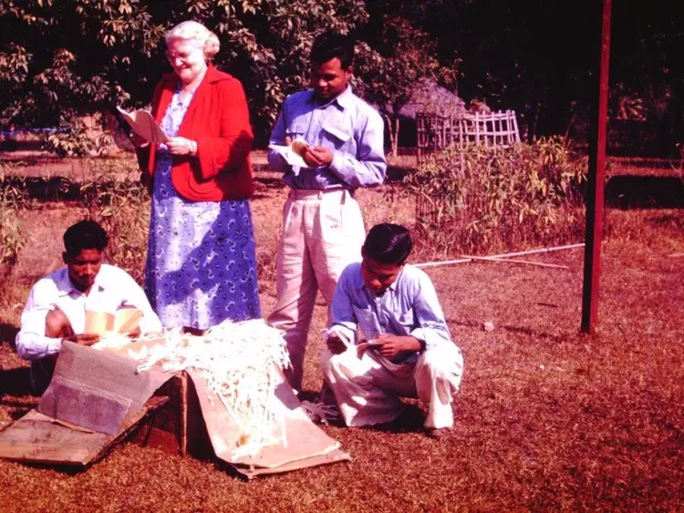 Helen Jones with Bru translators